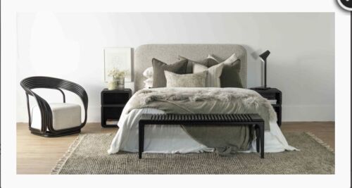 Fully upholstered Bianca Bedhead - Queen Storm Boucle FREE DELIVERY MELBOURNE