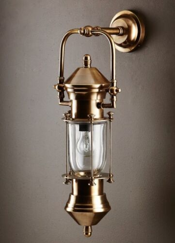 LISBON OUTDOOR WALL LIGHT ANTIQUE BRASS By Emac Lawton