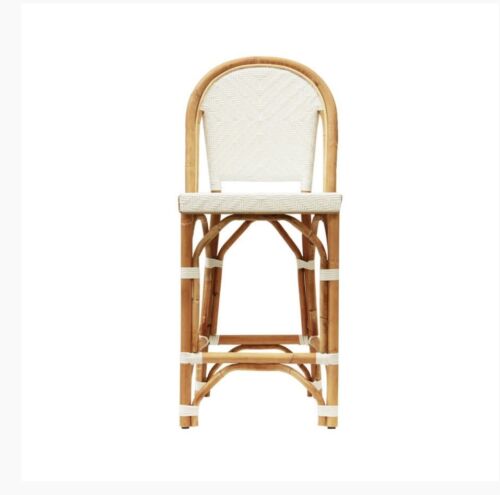 HIGH END RATTAN White Lyon Bar Stool by Satara