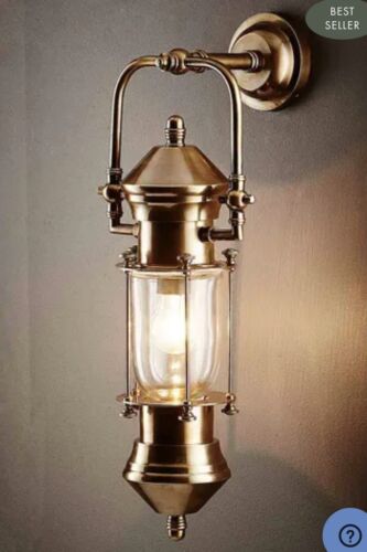 LISBON OUTDOOR WALL LIGHT ANTIQUE BRASS By Emac Lawton