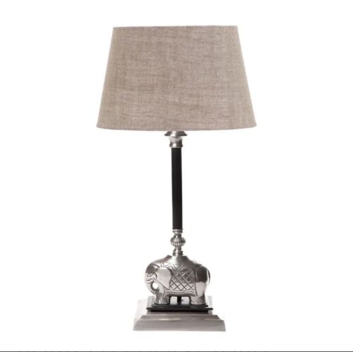 SABU ELEPHANT TABLE LAMP BASE ANTIQUE SILVER AND BLACK - BASE ONLY