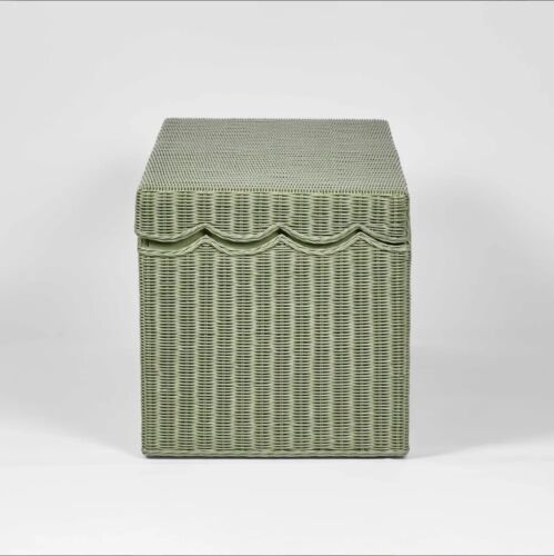 BELLE RATTAN STORAGE BENCH GREEN By Florabelle Living