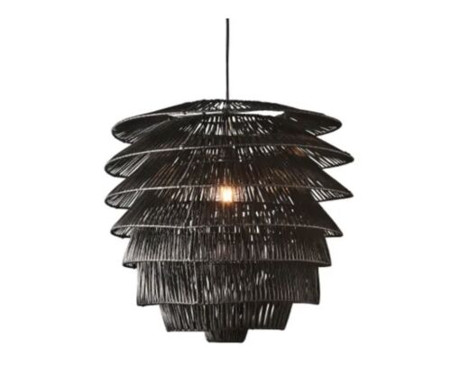 SABA RATTAN CEILING PENDANT BLACK By Emac & Lawton