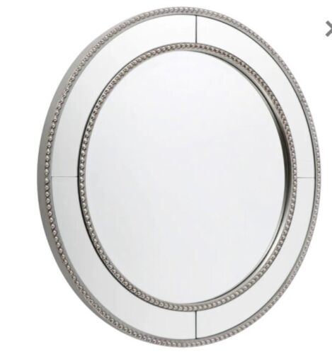 Zeta Wall Mirror - Round Antique Silver - 60 cm Dia - RRP $295
