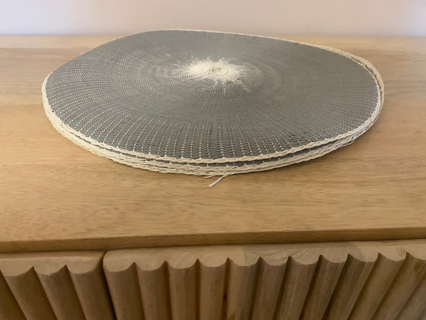 Set of 6 Boho stone grey placemats - 38 cm