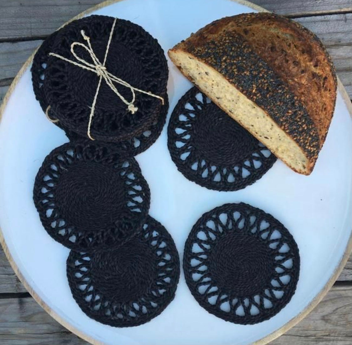 PLANTATION COASTER SET 12cm Black (set of 6)