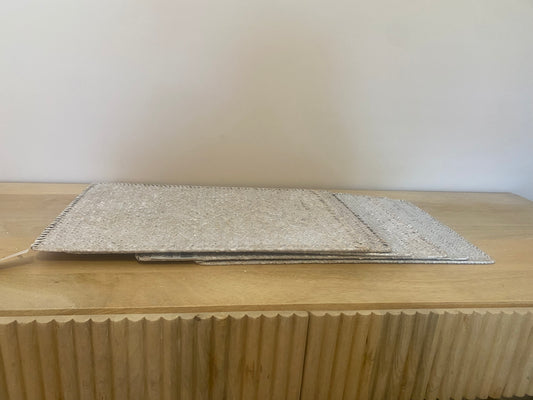 Set of 6 - grey natural wash long weave place mats
