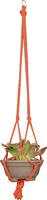 HIGH QUALITY MACRAME POT PLANT HOLDER / HANGER - ORANGE  COLOUR