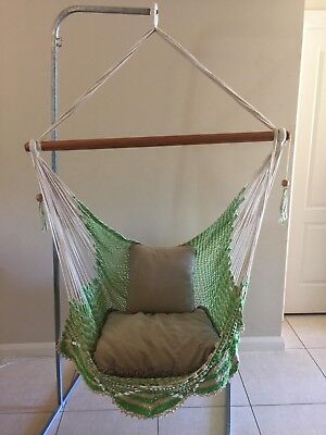 LARGE SIZE PISTACHIO / LIME  HANGING HAMMOCK CHAIR WITH CROCHET EDGE - HANDMADE