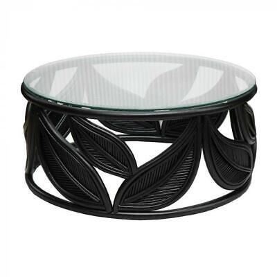 SEVILLE LEAF TABLE BLACK With Glass Table Top