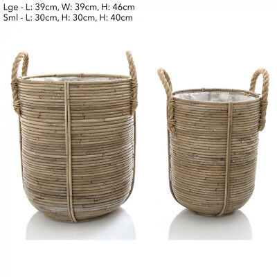 PLAYA BASKET STRIPE SET OF 2 By Florabelle Living - Large 46cm H  & Small 40Hcm