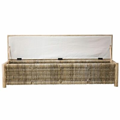 CANCUN WICKER BENCH SEAT / STORAGE NATURAL by Florabelle 170 L cm