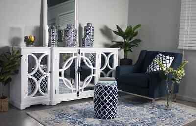 Hamptons Keats Sideboard White with Mirror Backing  200x51x91cmh