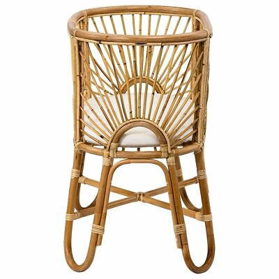 Sunrise Rattan Bassinet 5cm White Cushion - Natural -MELB & ADEL DELIVERY ONLY