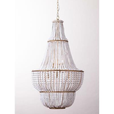 Sierra Beaded Chandelier - Gold/White By Cafe Lighting