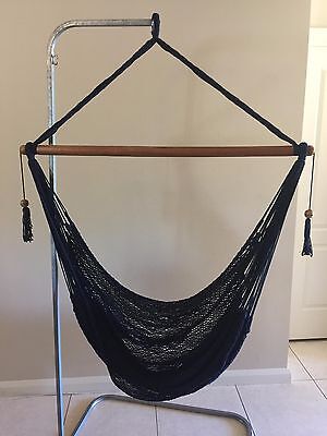 LARGE NAVY BLUE HANGING HAMMOCK HANDMADE