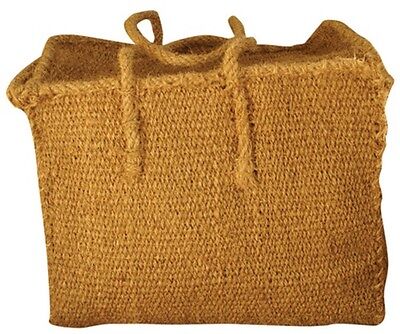 VINTAGE STYLE LARGE NATURAL SQUARE BAG WITH LID - 100% COCONUT FIBRE - 20X50X34