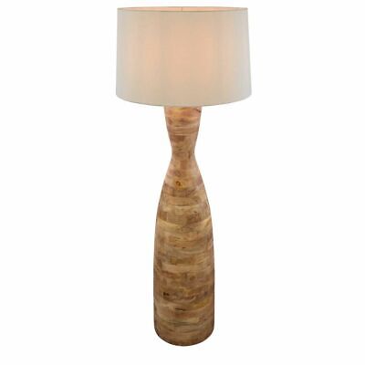ESRAJ NATURAL TURNED WOOD FLOOR LAMP INCLUDING SHADE By Emac & Lawton