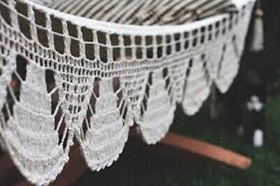 HAND MADE in Central America Nicaraguan Large Hammock NATURAL with Crochet edge