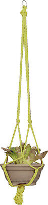 HIGH QUALITY MACRAME POT PLANT HOLDER / HANGER - LIME COLOUR