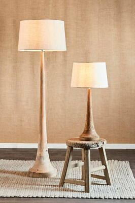 LANCIA LARGE BASE ONLY LIGHT NATURAL TURNED WOOD FLOOR LAMP