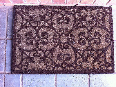 COIR DOOR MAT DARK AND LIGHT BROWN PRINT  WITH PVC BACK 45 X 75 CM