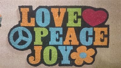 PVC Backed Coir /  Entrance Doormat Outdoor Mat "LIVE, LAUGH LOVE" 45cm x 75cm