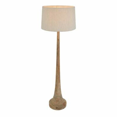 LANCIA LARGE BASE ONLY LIGHT NATURAL TURNED WOOD FLOOR LAMP