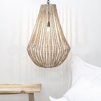 Aria Chandelier - Natural Wooden Beaded Pendant - EX DISPLAY STOCK RRP$589.00