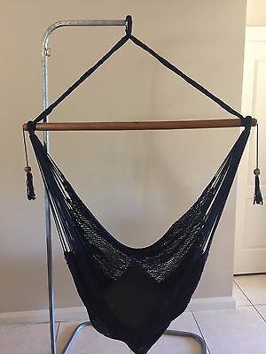 LARGE NAVY BLUE HANGING HAMMOCK HANDMADE