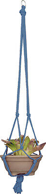 HIGH QUALITY MACRAME POT PLANT HOLDER / HANGER - TEAL COLOUR