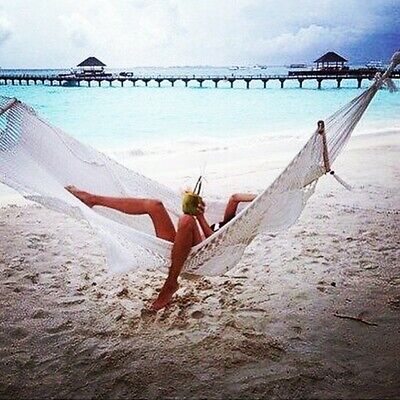 HAND MADE in Central America Nicaraguan Large Hammock NATURAL with Crochet edge