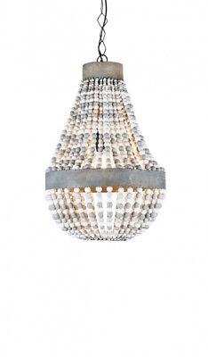 Florabelle Living KASBAH BEADED CHANDELIER WHITE - 2 TONE - 45 X 70 CM