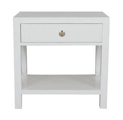 Catalina Crossed White Bedside/Side Table Hamptons  RRP $849
