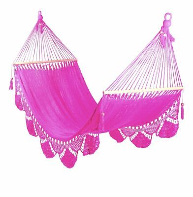 LARGE PINK HAND MADE HAMMOCK  FROM CENTRAL AMERICA - W=105cm L=465cm