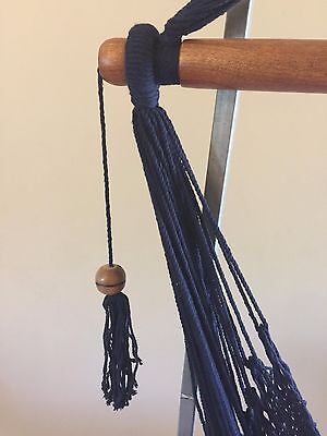 LARGE NAVY BLUE HANGING HAMMOCK HANDMADE