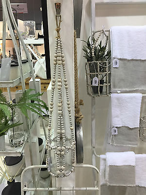 LATEST IN VOGUE -  BEADED HANGING VASE- IDEAL FOR PLANTS OR CANDLES
