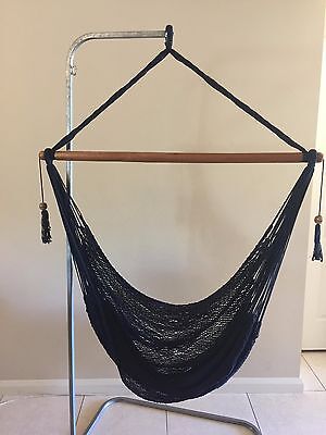 LARGE NAVY BLUE HANGING HAMMOCK HANDMADE