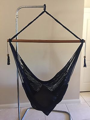 LARGE NAVY BLUE HANGING HAMMOCK HANDMADE