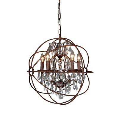 SUNDANCE 5 LIGHT CHANDELIER MEDIUM RUST By Emac & Lawton  L 53 cm W 53cm H 58cm