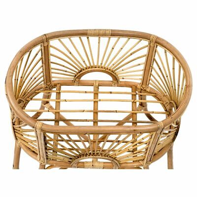 Sunrise Rattan Bassinet 5cm White Cushion - Natural -MELB & ADEL DELIVERY ONLY