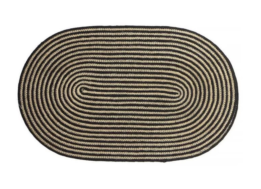 Hand made jute mat / table centre mat or large place mat 69 cm x 43 cm