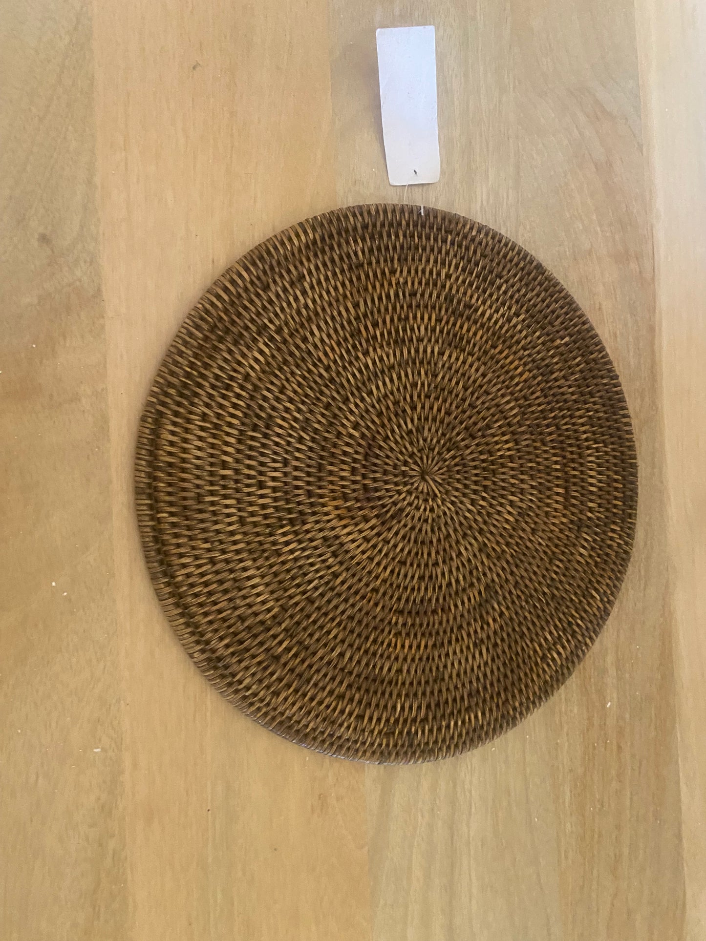 Set of 6 vintage brown long weave place mats- 30 cm diameter
