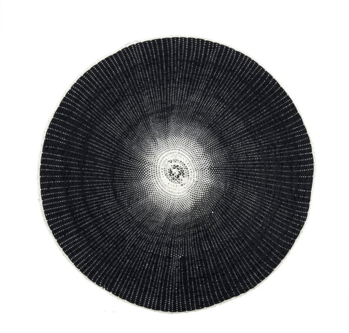 Set of 6 boho black placemats