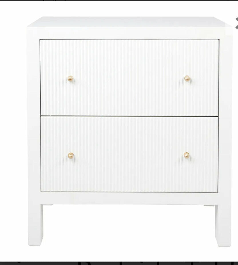 Ariana Bedside Table - Large White by Cafe Lighting