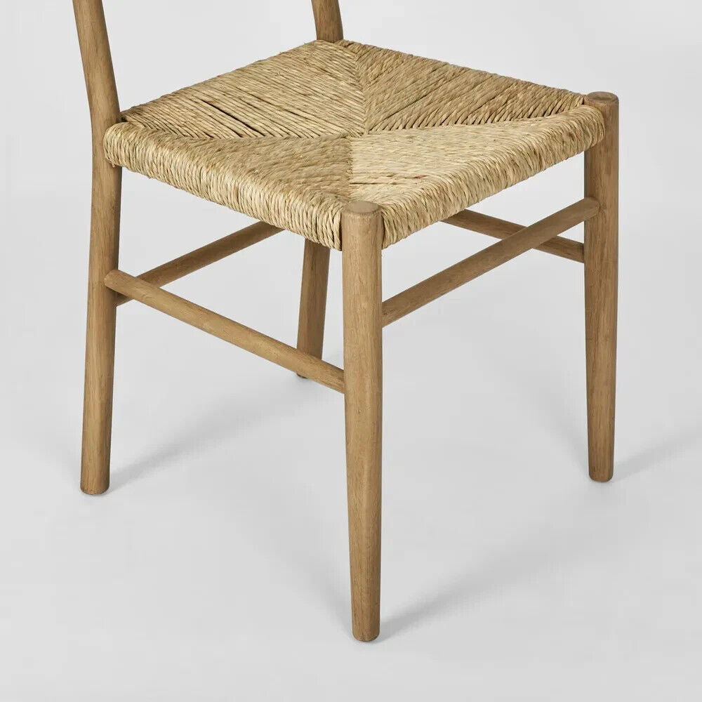 Lisbon Dining Chair made from Seagrass & Oak Timber - Natural by Florabelle