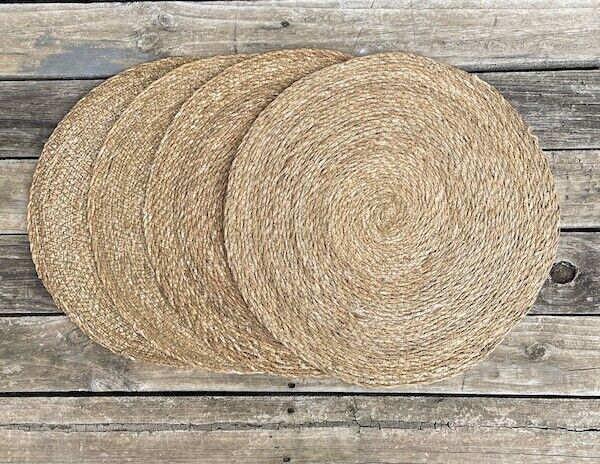 Carnival HANDMADE JUTE SEAGRASS NATURAL PLACE MAT SET of 4 - 40 cm