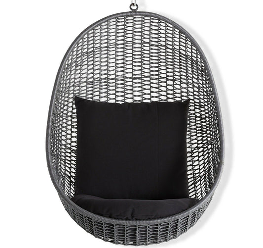 Chevron Pod Hanging Chair Charcoal grey ideal for outdoor use