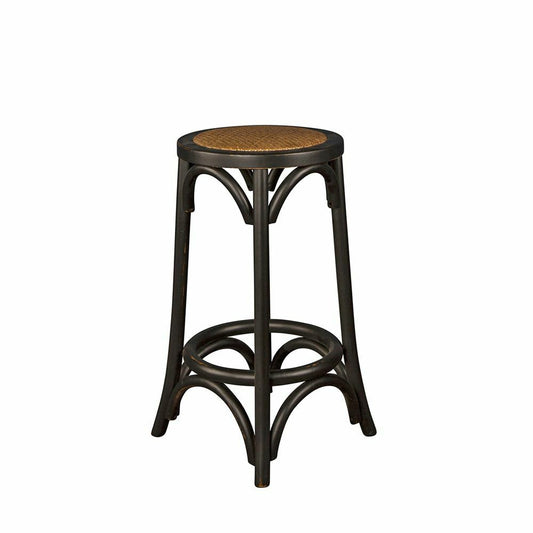 DENVER STOOL BLACK Made from Elm Wood  - 65 cm Height