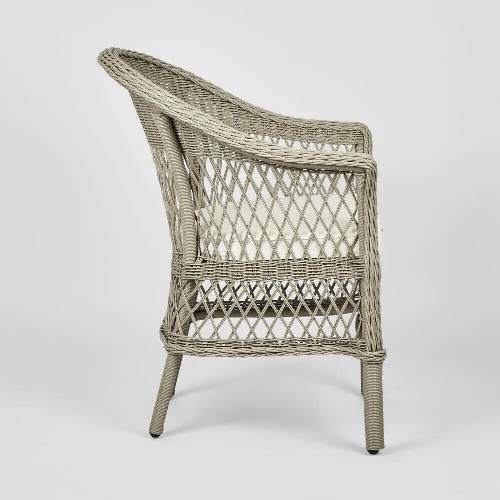 Marco Aluminium Synthetic Wicker Chair Grey -Outdoor By Florabelle Living